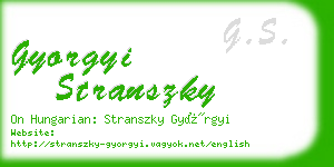 gyorgyi stranszky business card